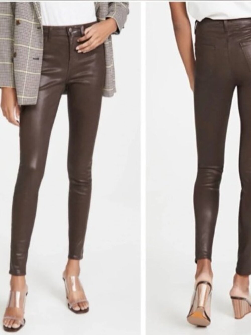 L’Agence Marguerite Cocoa Coated High Rise Skinny Jean